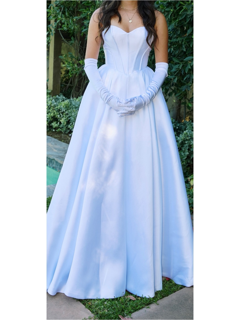 Strapless White Mikado Wedding Dress or Debutante Dress